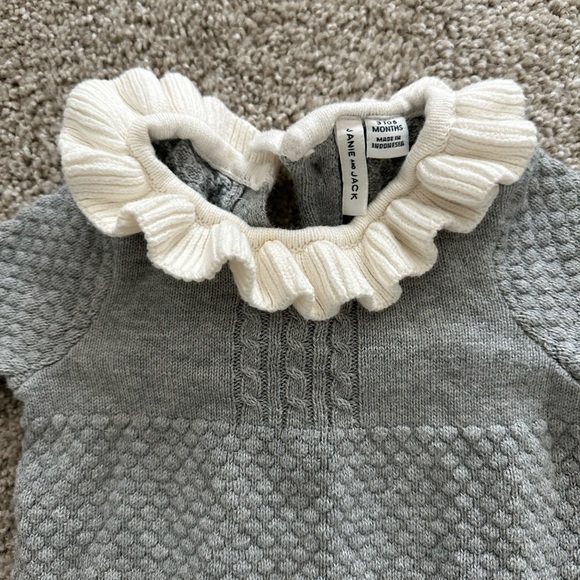 Janie and Jack BABY RUFFLE COLLAR SWEATER ONE-PIECE - Picture 3 of 5